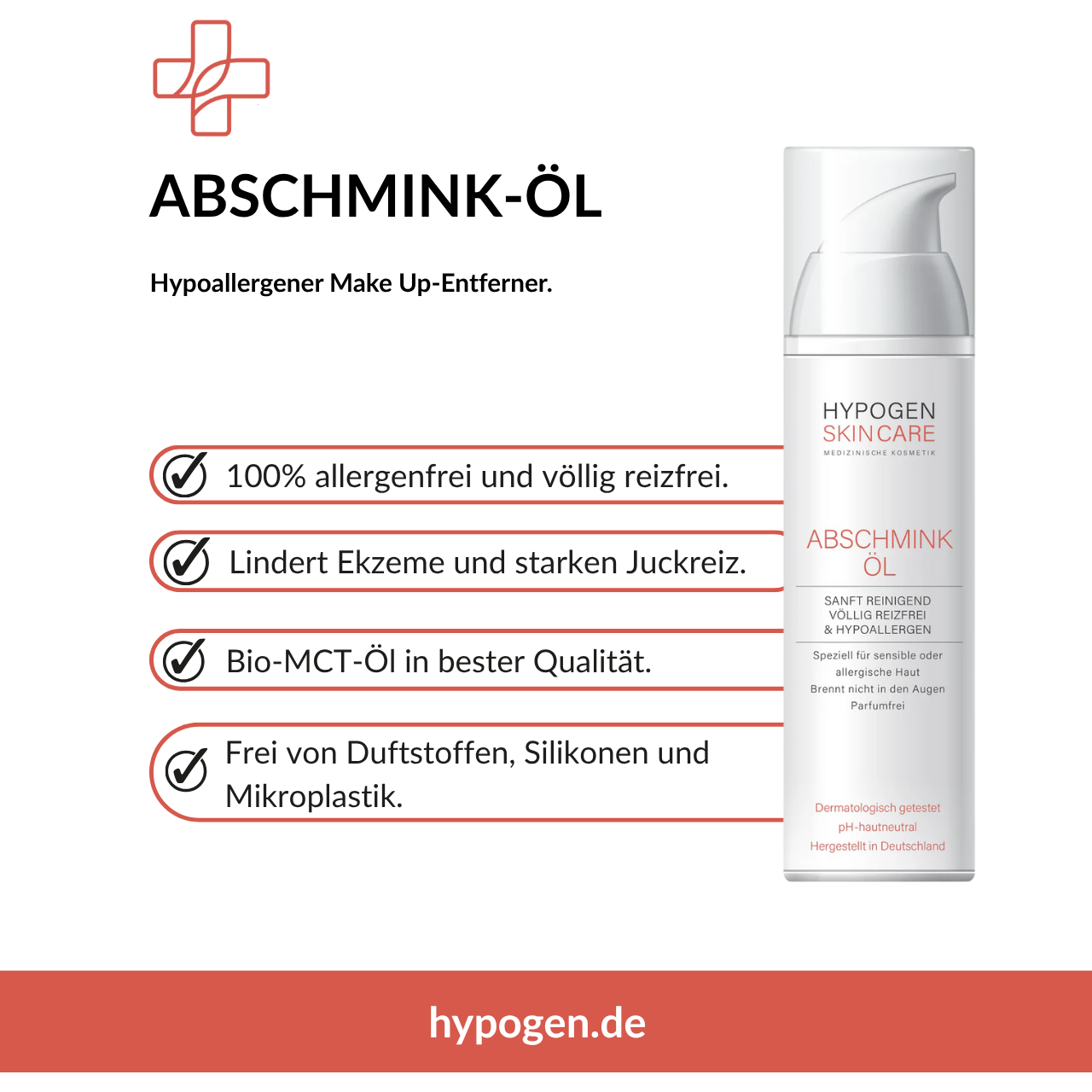 Abschmink Oel HYPOGEN CARE Vorteile auf einen Blick