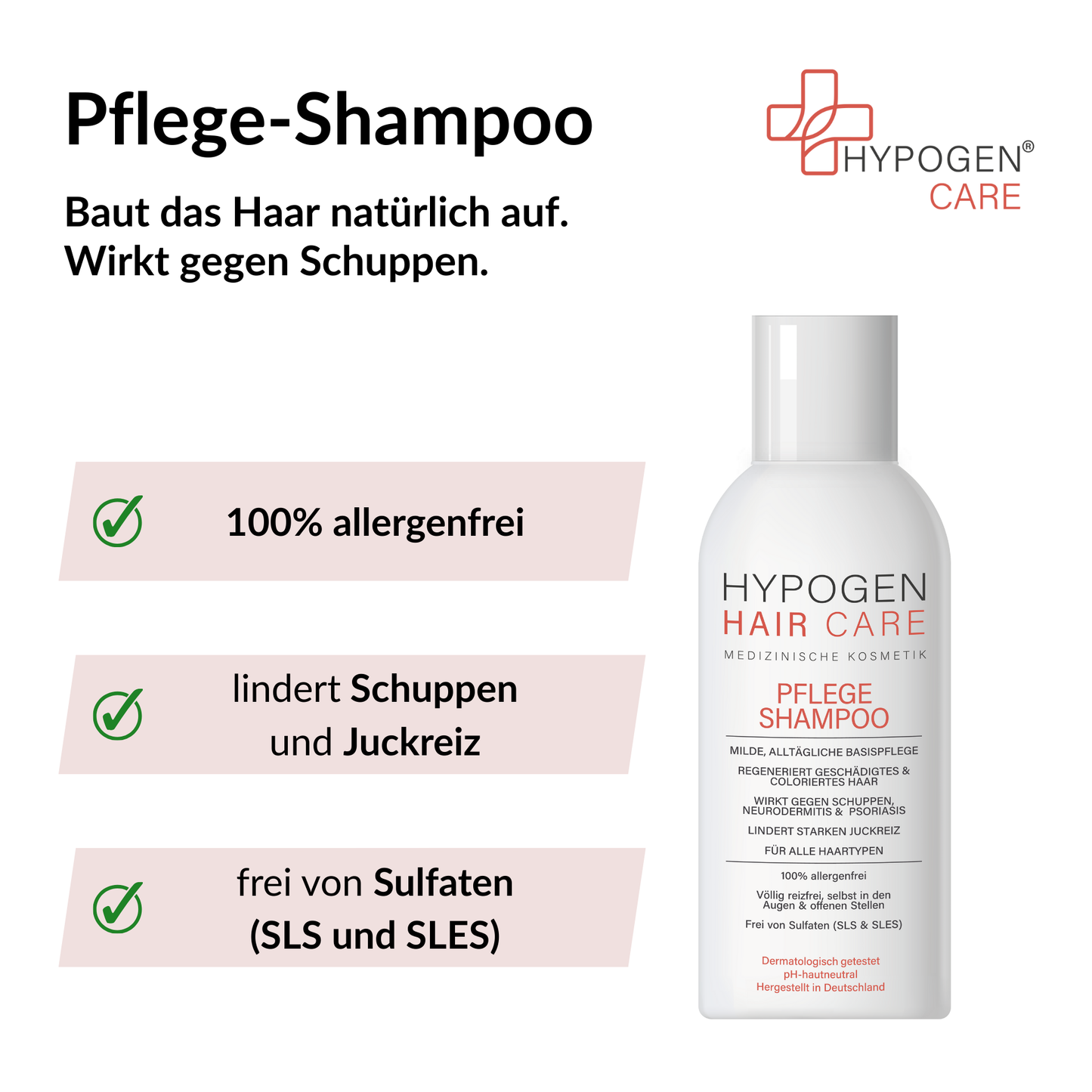 Vorteile auf einen Blick: HYPOGEN_CARE_Pflege-Shampoo_100mL_Vorteile 1