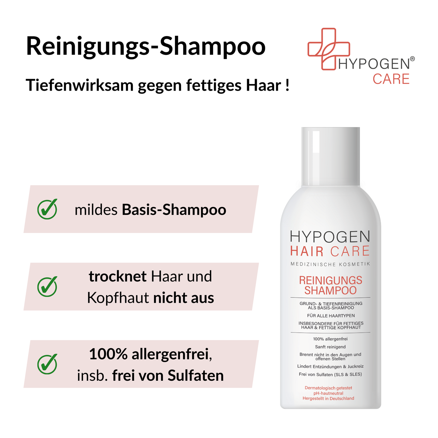 Vorteile auf einen Blick: HYPOGEN_CARE_Reinigungs-Shampoo_100mL 1