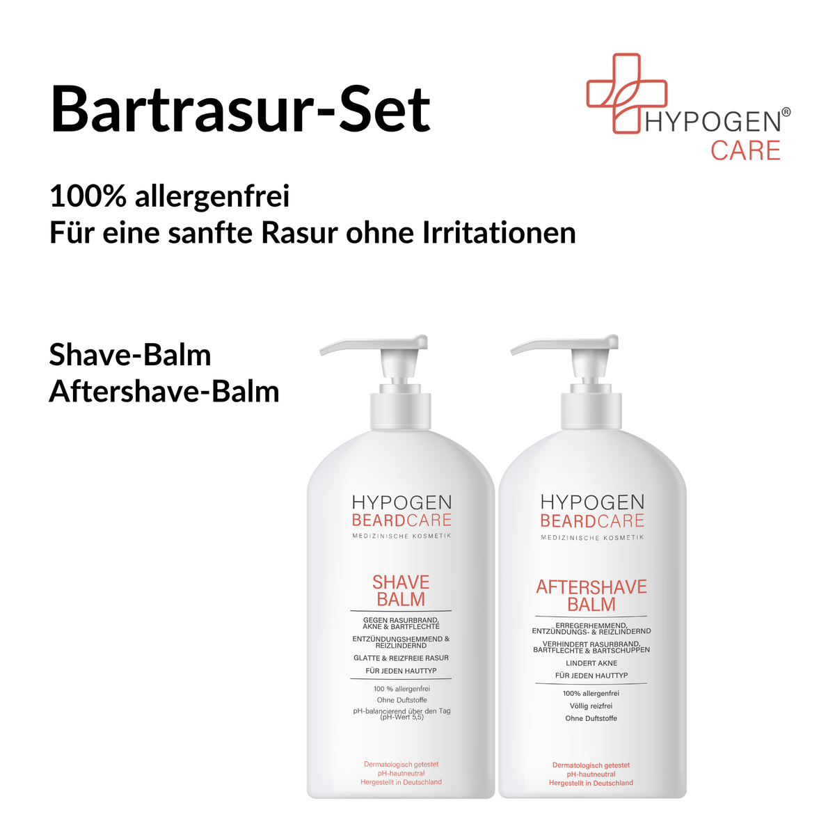 Set-Inhalt auf einen Blick: HYPOGEN_CARE_Set_Bartrasur
