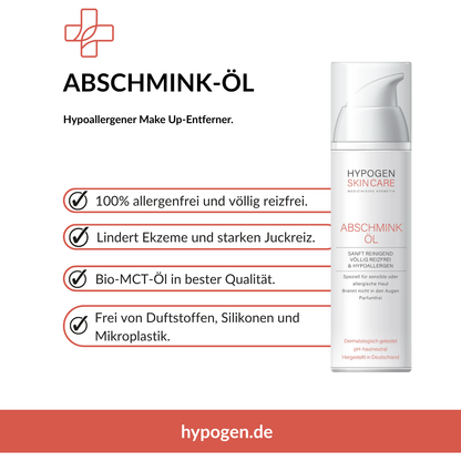 Abschmink Oel HYPOGEN CARE Vorteile auf einen Blick