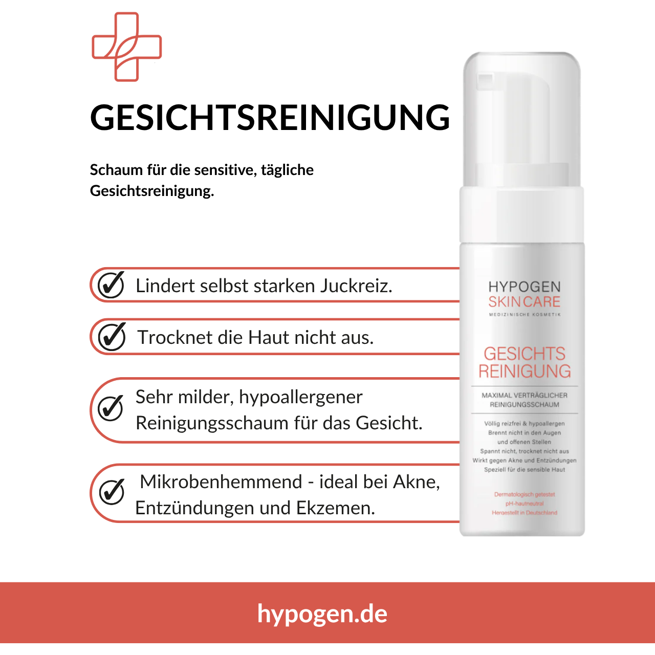 Gesichtsreinigung HYPOGEN CARE Vorteile auf einen Blick