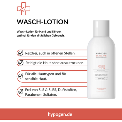 Wasch-Lotion HYPOGEN CARE Vorteile auf einen Blick.