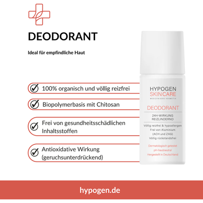 Deodorant HYPOGEN CARE Vorteile auf einen Blick