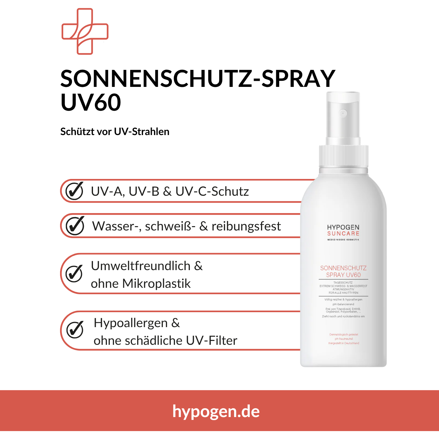 Sonnenschutz-Spray HYPOGEN CARE Vorteile auf einen Blick