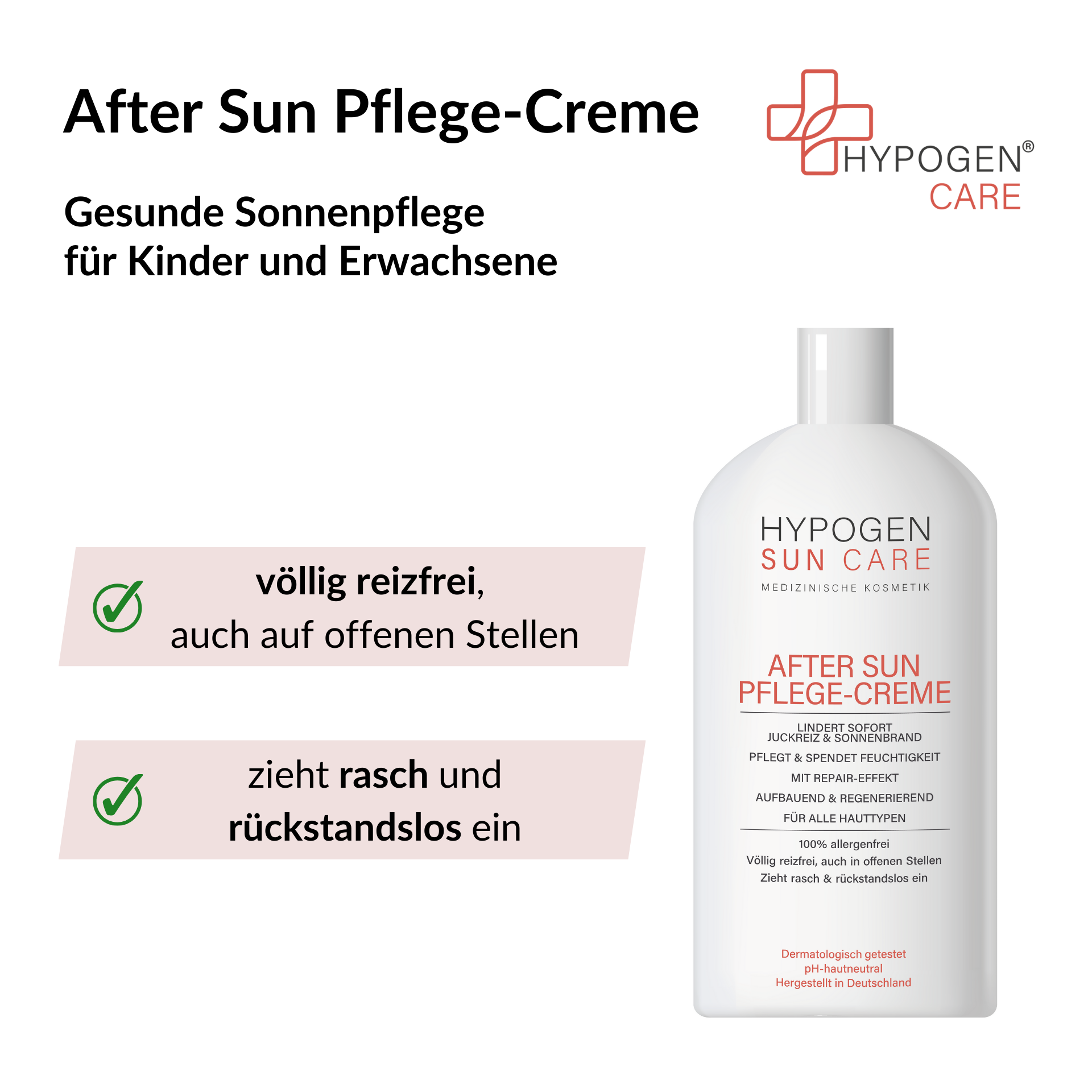 Vorteile HYPOGEN CARE SUN CARE After Sun Pflege-Creme auf einen Blick - 2