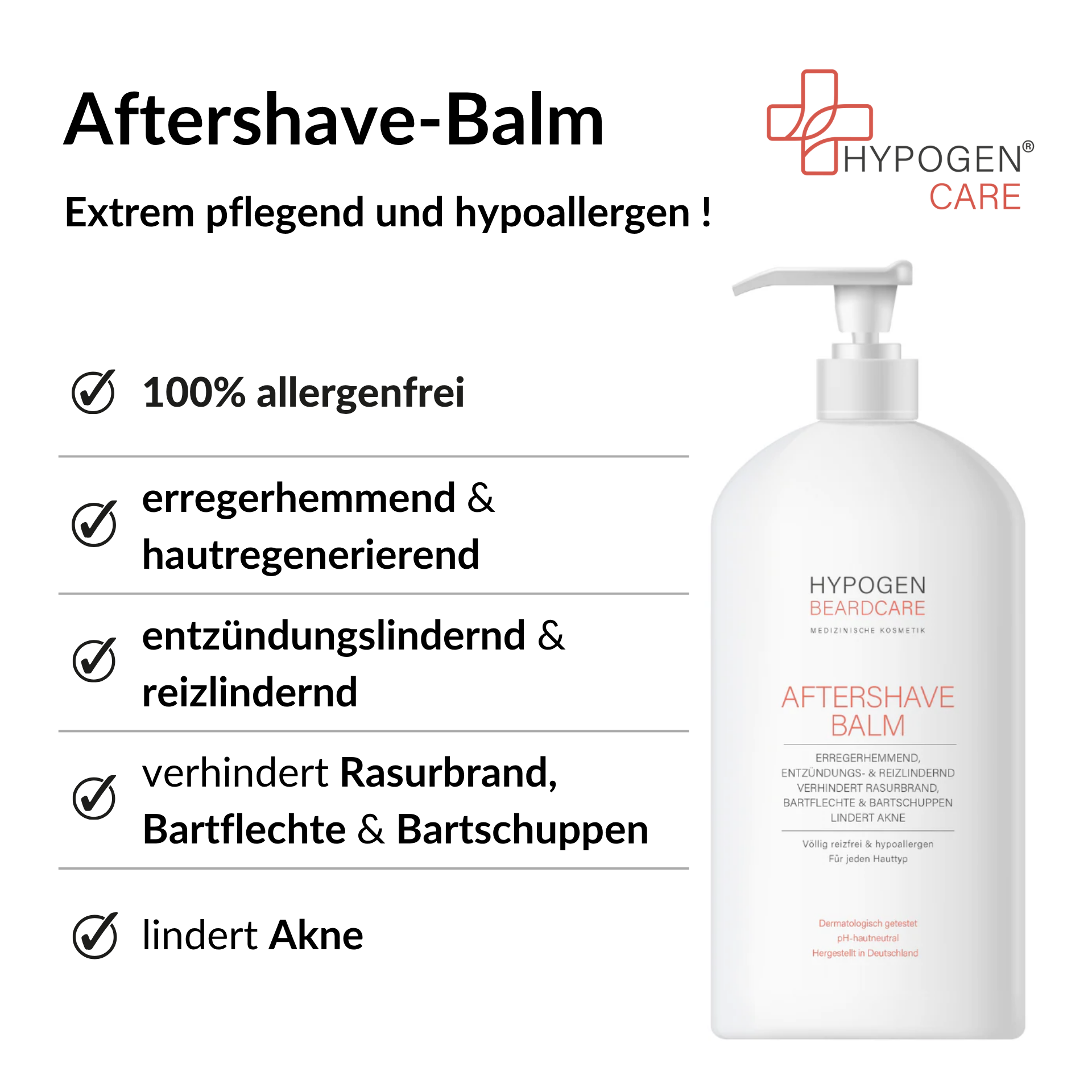 Vorteile HYPOGEN CARE Aftershave-Balm auf einen Blick