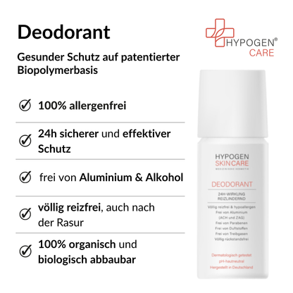 Vorteile HYPOGEN CARE Deodorant auf einen Blick