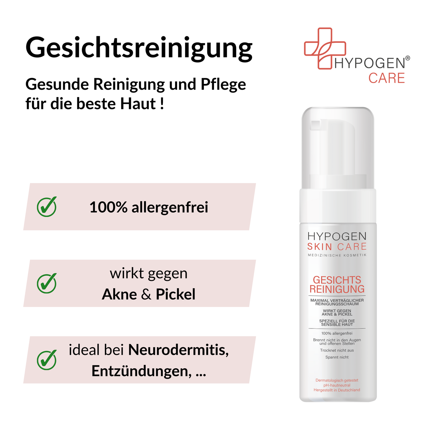 Vorteile HYPOGEN CARE Gesichtsreinigung auf einen Blick - 1