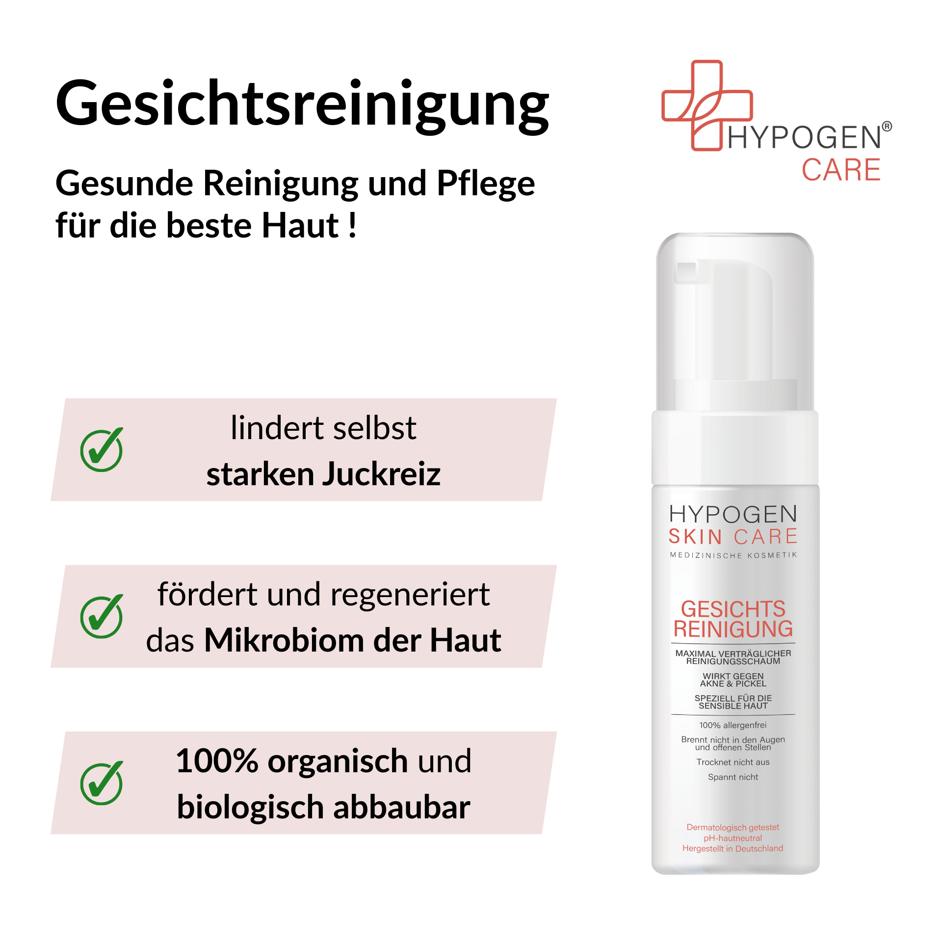 Vorteile HYPOGEN CARE Gesichtsreinigung auf einen Blick - 2