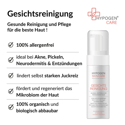 Vorteile HYPOGEN CARE Gesichtsreinigung auf einen Blick