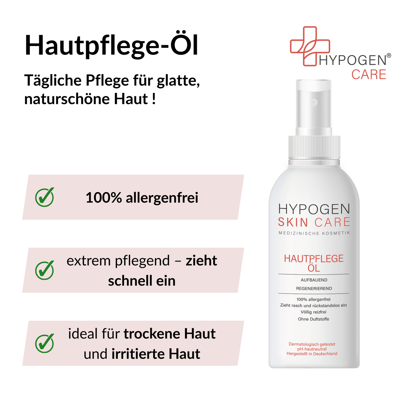 Vorteile HYPOGEN CARE Hautpflege-Öl auf einen Blick - 1