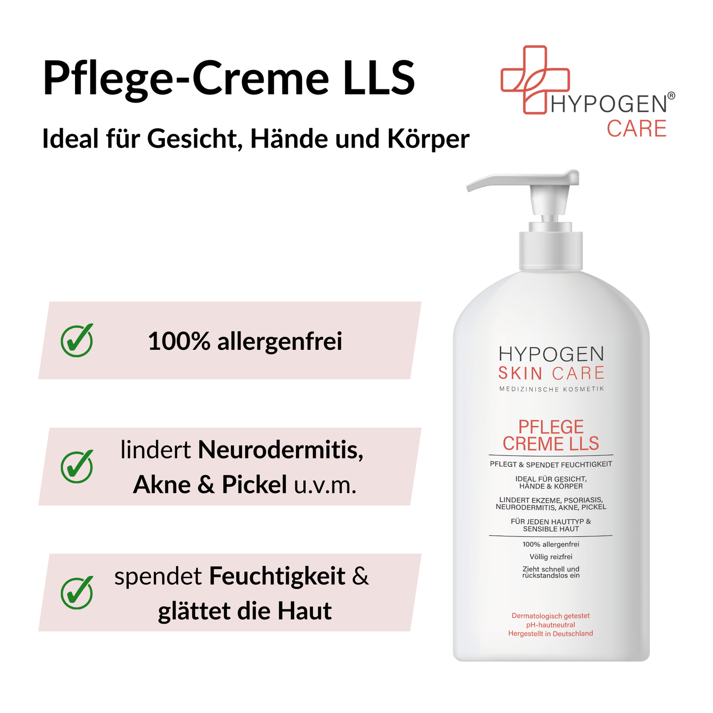 Vorteile HYPOGEN CARE Pflege-Creme LLS auf einen Blick - 1