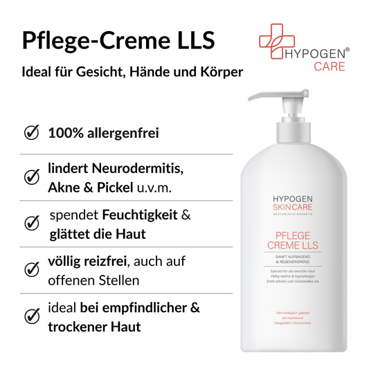 Vorteile HYPOGEN CARE Pflege-Creme LLS auf einen Blick