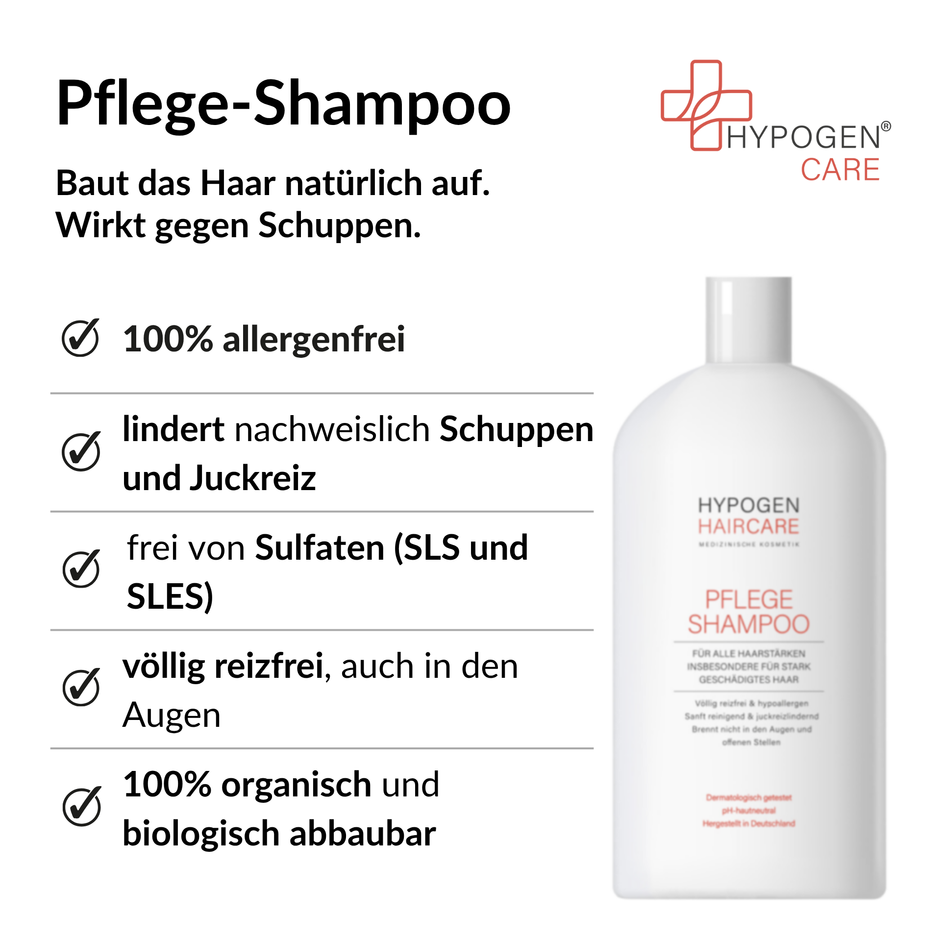 Vorteile HYPOGEN CARE Pflege-Shampoo auf einen Blick