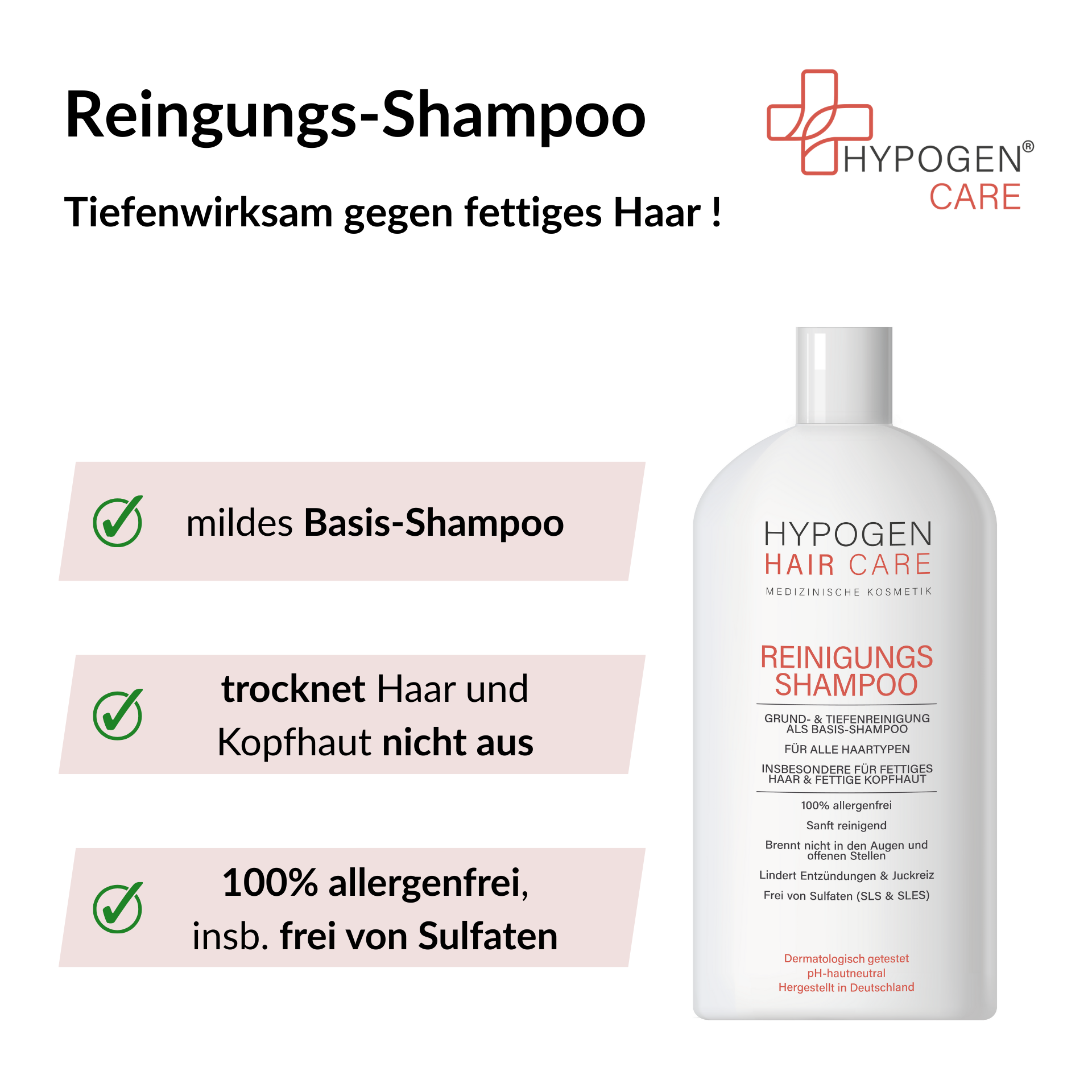 Vorteile HYPOGEN CARE Reinigungs-Shampoo auf einen Blick - 1