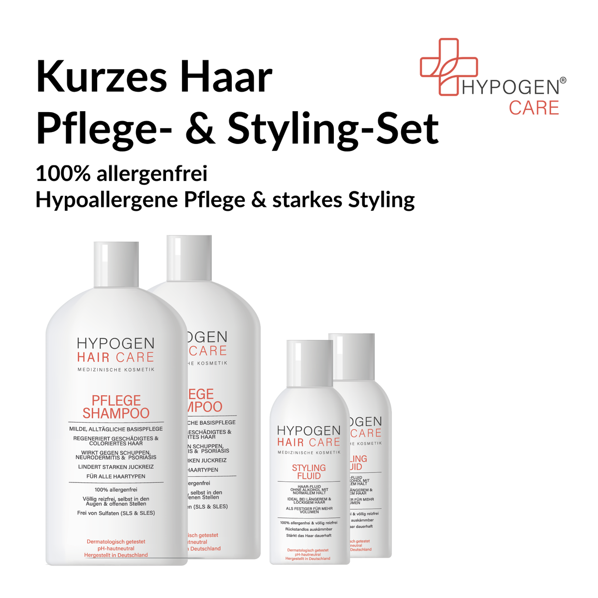 Set-Inhalt auf einen Blick: HYPOGEN CARE Set Kurzes Haar