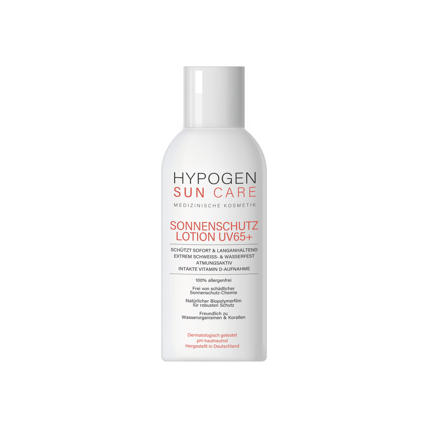 HYPOGEN CARE Sonnenschutz-Lotion UV65+ 100mL Einzelbild 251210 red