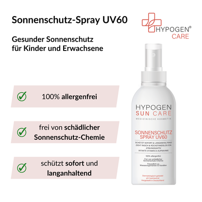 Vorteile auf einen Blick: HYPOGEN_CARE_Sonnenschutz-Spray_UV60_100mL 1