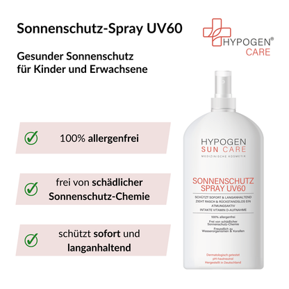 Vorteile HYPOGEN CARE Sonnenschutz-Spray UV60 auf einen Blick - 1
