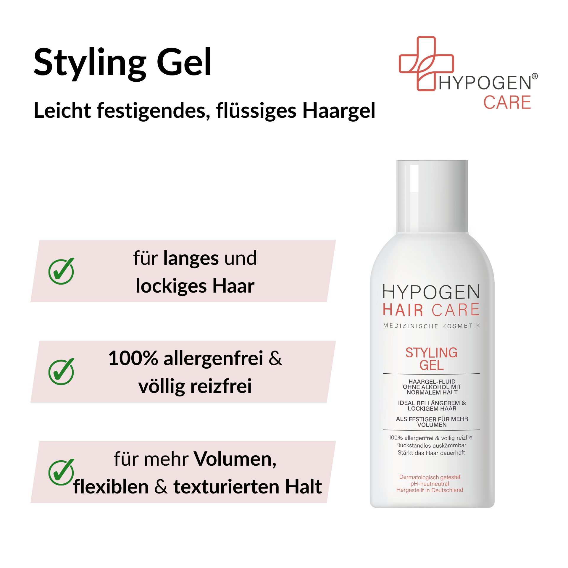 Vorteile HYPOGEN CARE Styling Gel auf einen Blick - 1