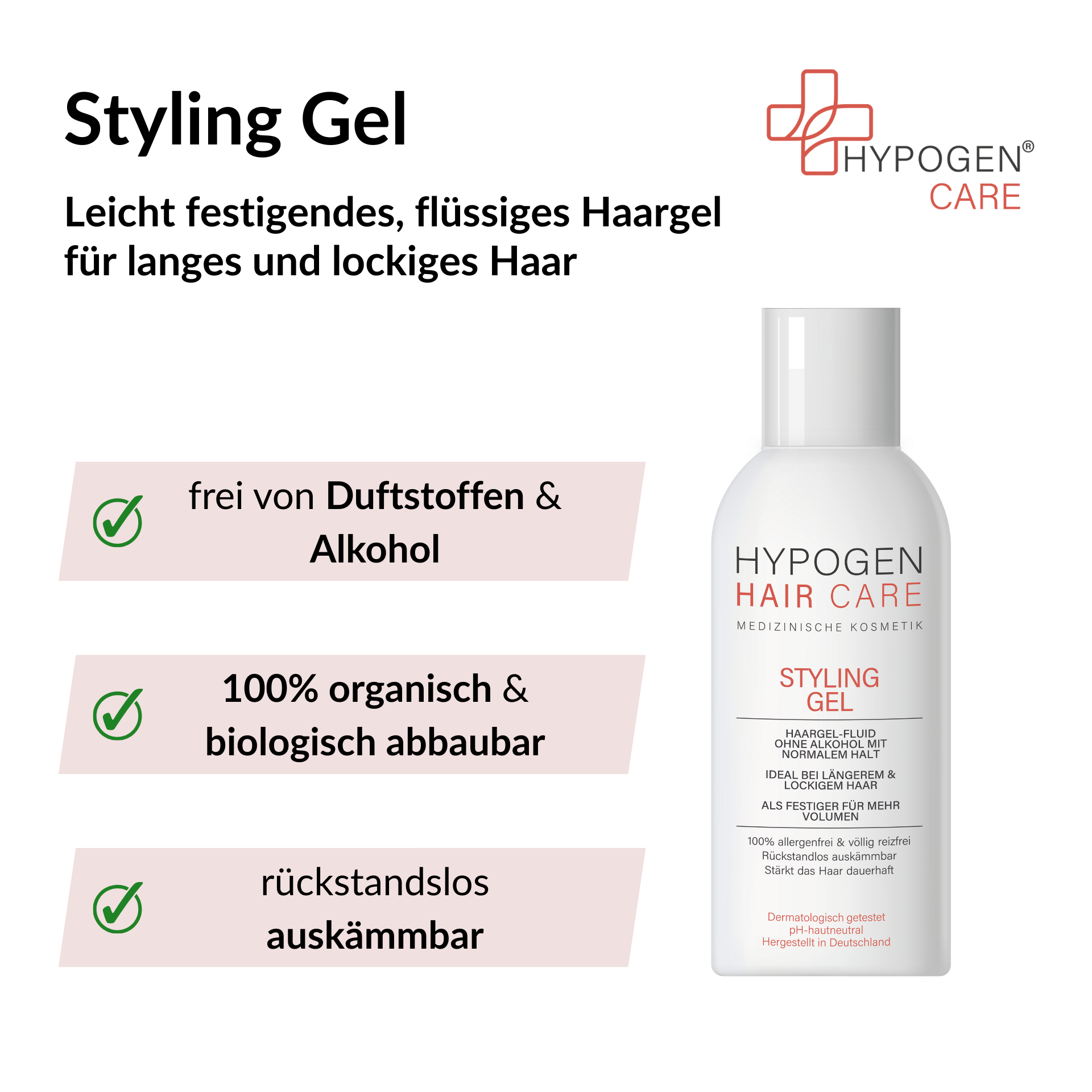Vorteile HYPOGEN CARE Styling Gel auf einen Blick - 2