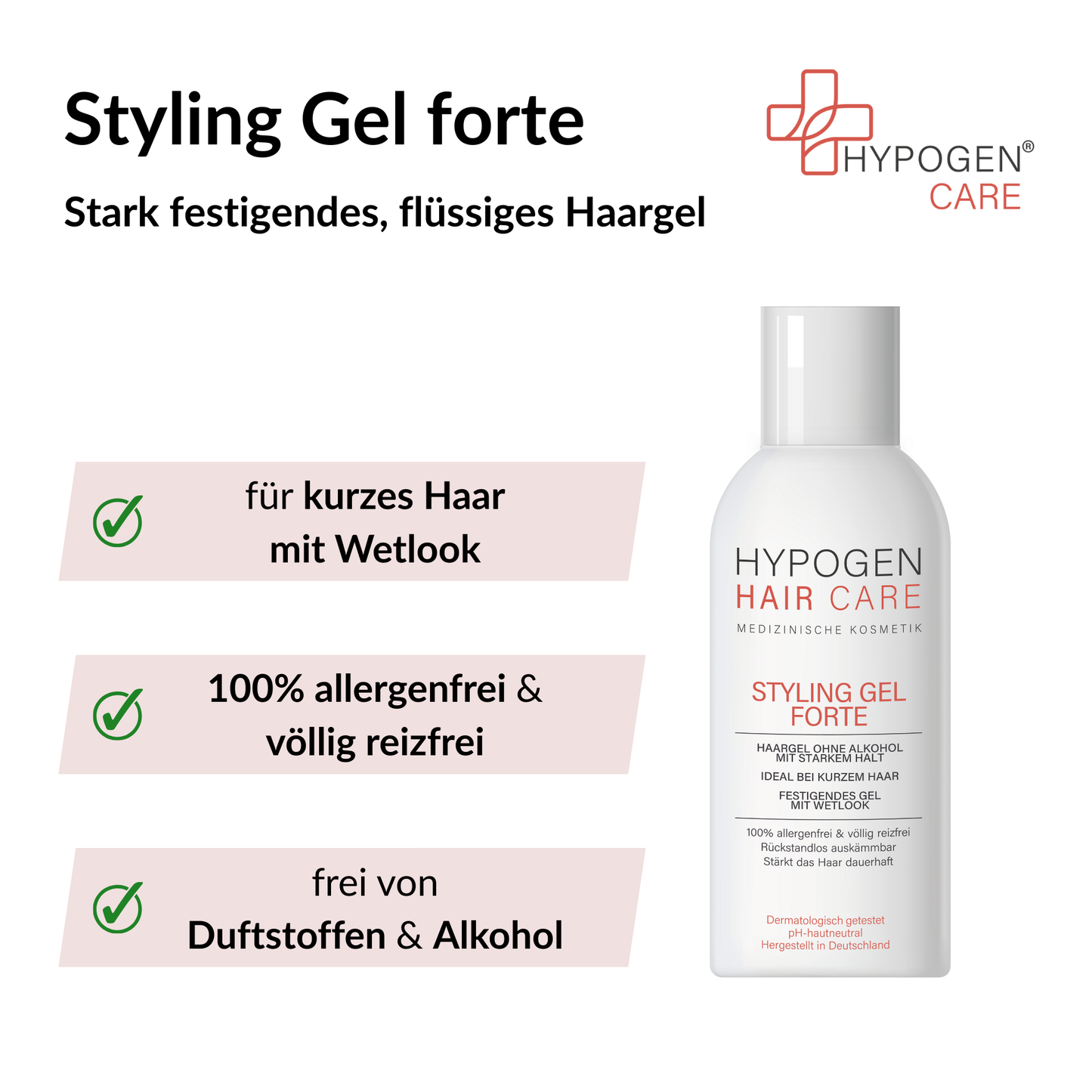 Vorteile HYPOGEN CARE Styling Gel forte auf einen Blick - 1