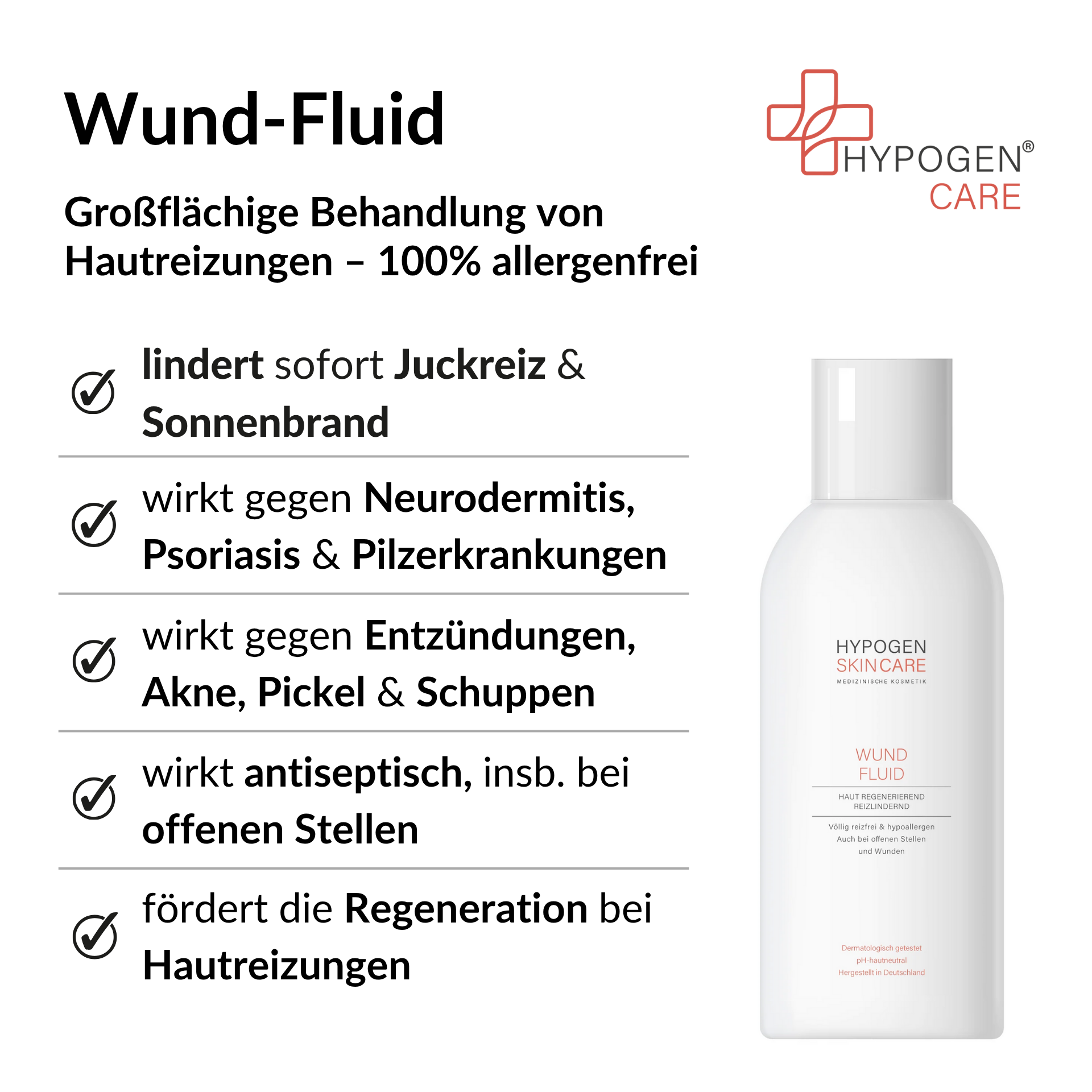 Vorteile HYPOGEN CARE Wund-Fluid auf einen Blick
