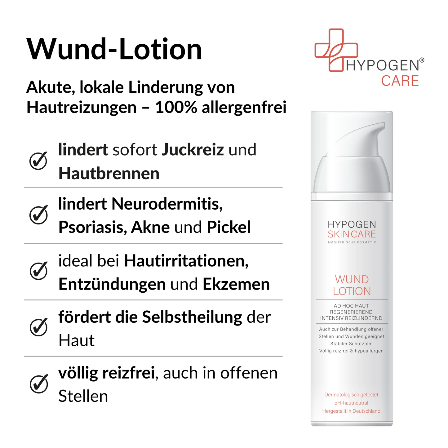Vorteile HYPOGEN CARE Wund-Lotion auf einen Blick