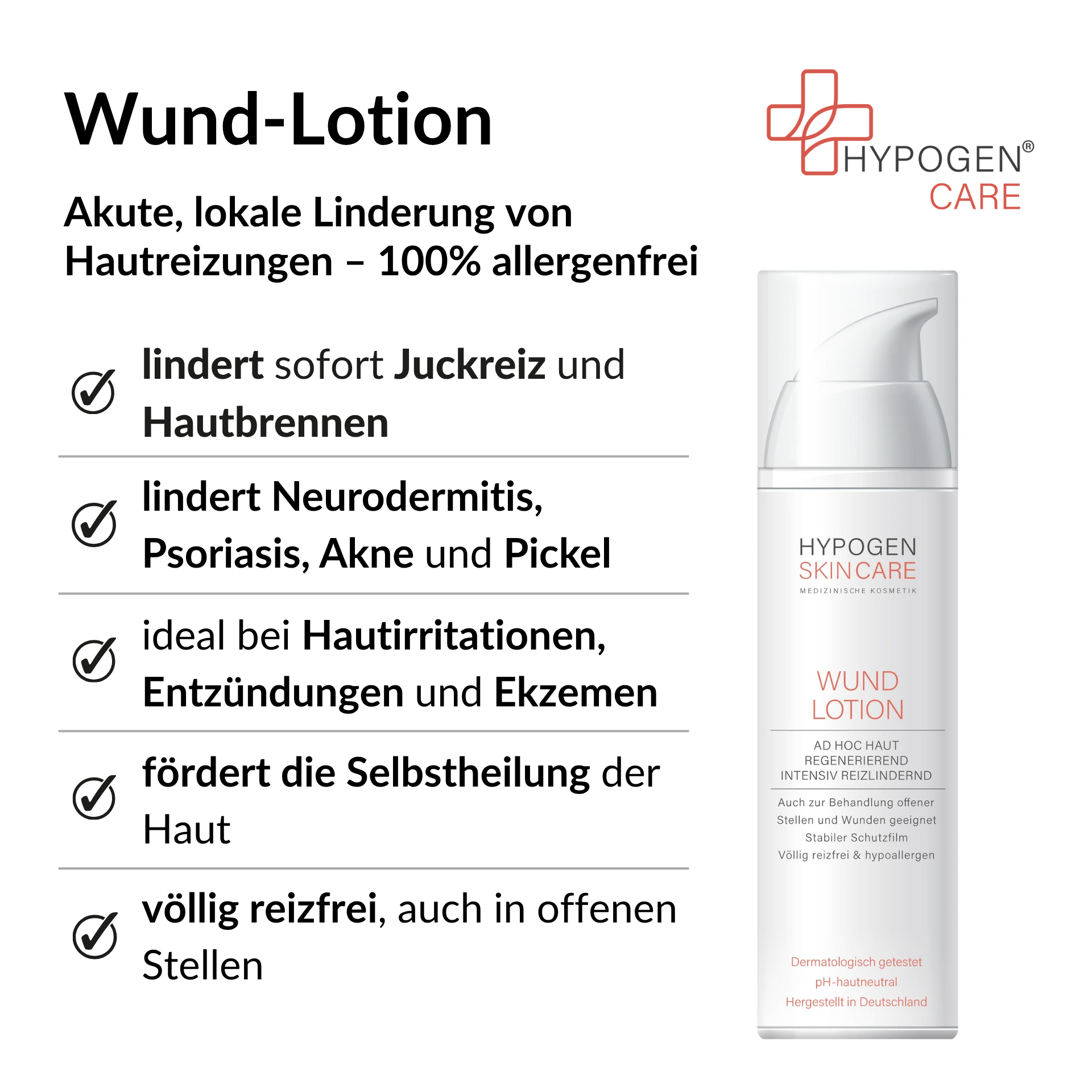 Vorteile HYPOGEN CARE Wund-Lotion auf einen Blick