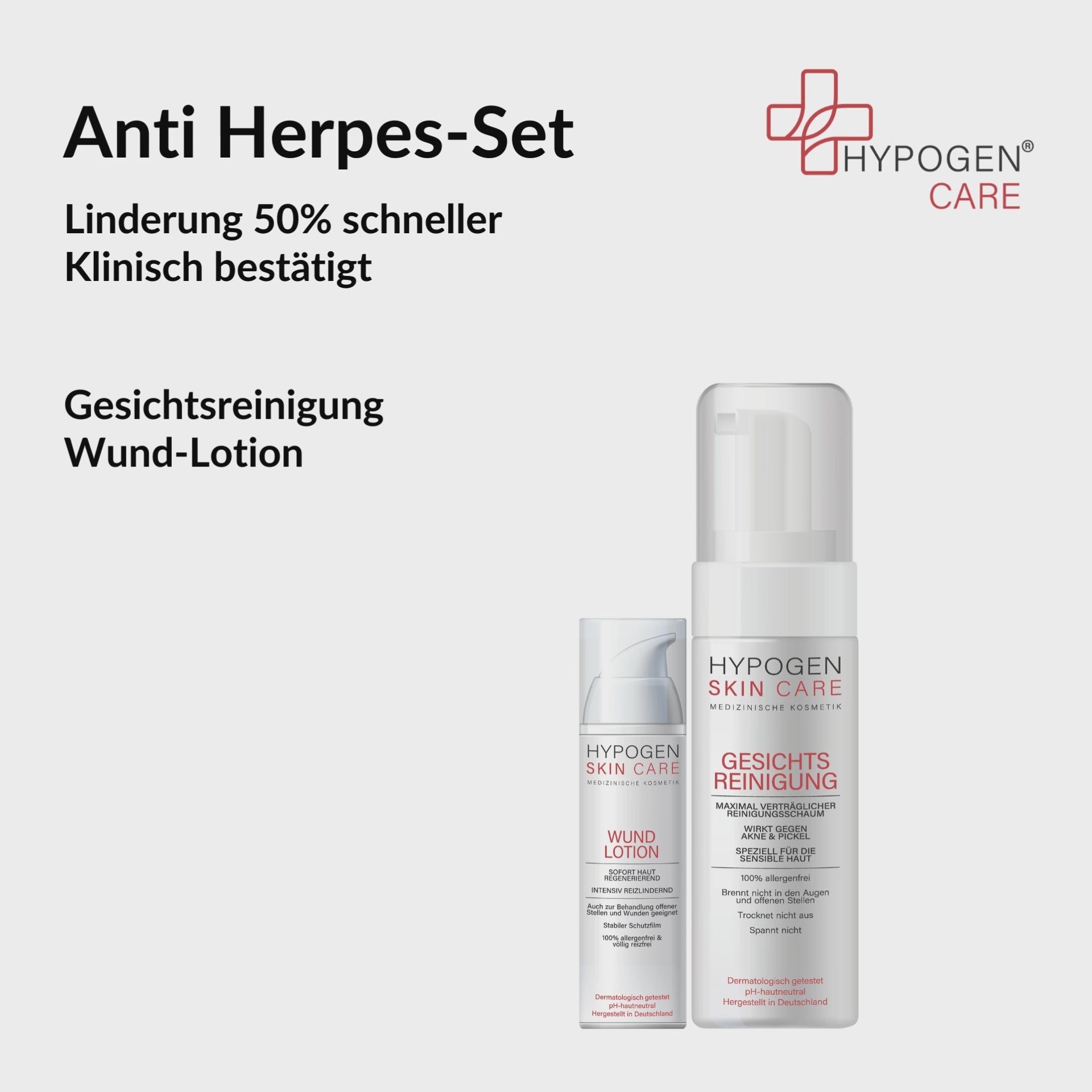 Set-Inhalt auf einen Blick: HYPOGEN CARE Set Anti Herpes Film