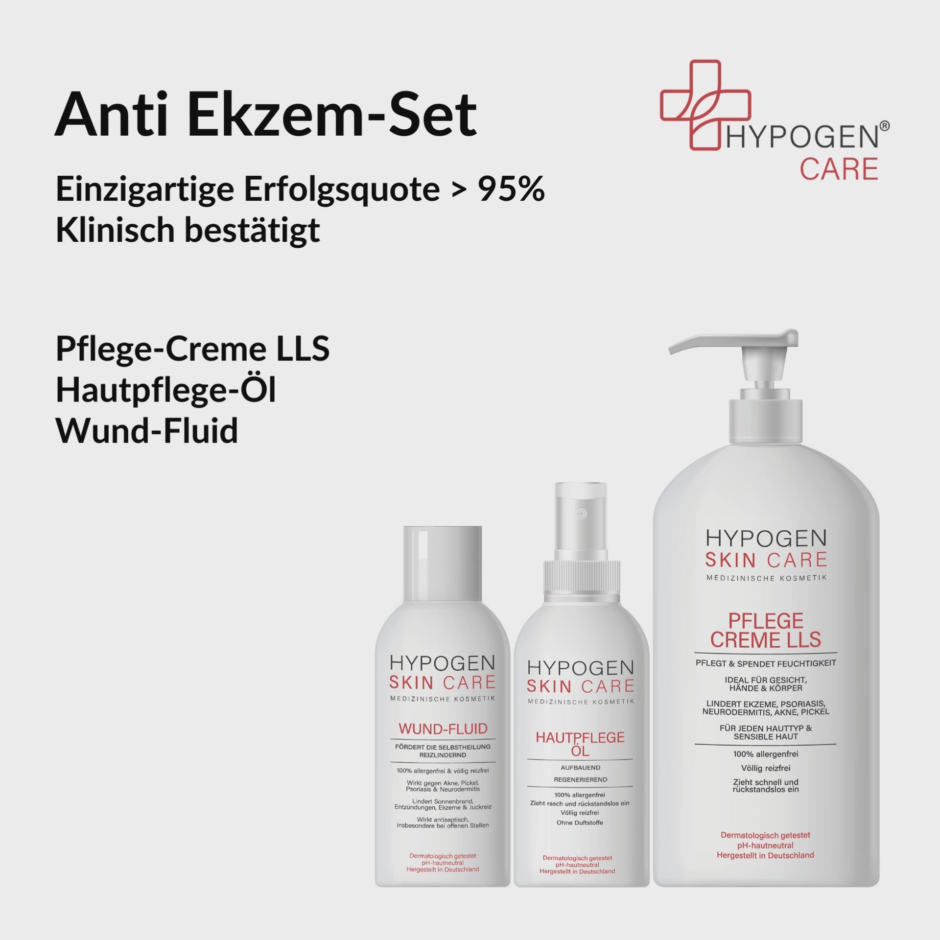 Set-Inhalt auf einen Blick: HYPOGEN CARE Set Anti Ekzem Film