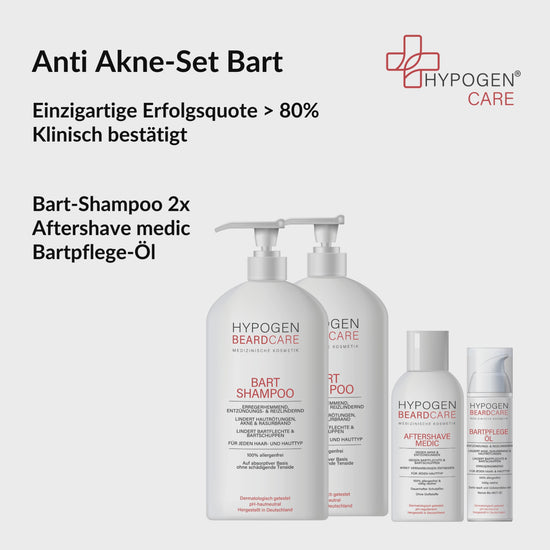 Set-Inhalt auf einen Blick: HYPOGEN CARE Set Anti Akne Bart Film Inhalte 260221