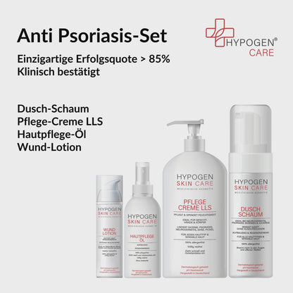 Set-Inhalt auf einen Blick: HYPOGEN CARE Set Anti Psoriasis Film