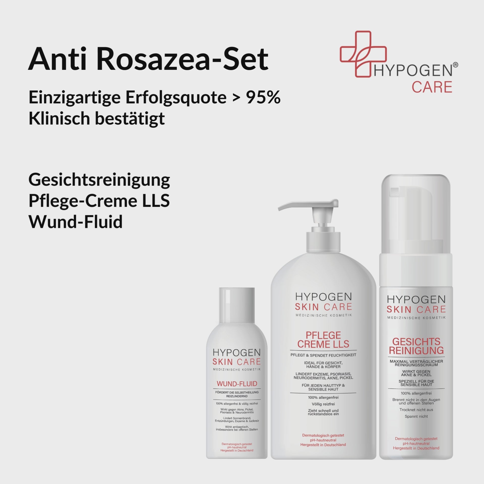 Set-Inhalt auf einen Blick: HYPOGEN CARE Set Anti Rosazea Film