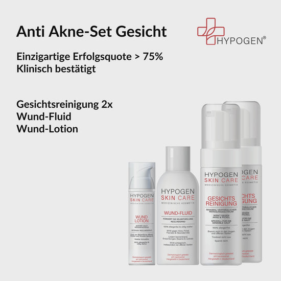 Set-Inhalt auf einen Blick: HYPOGEN CARE Set Anti Akne Gesicht Film